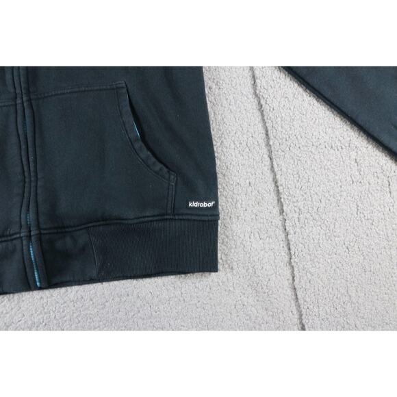 Kid Robot Hoodie Medium Black Triple Back Logo Full Zip - Picture 5 of 7
